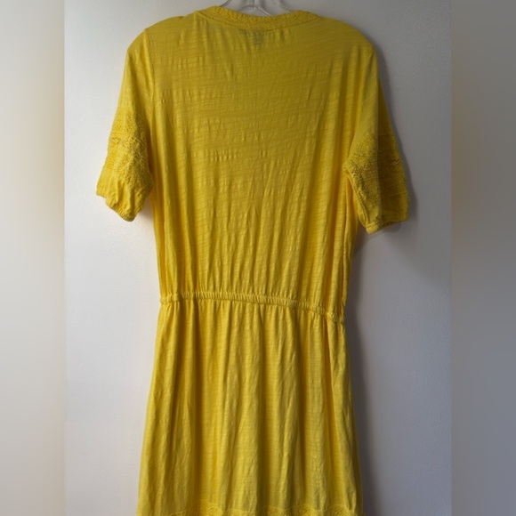 Ralph Lauren Yellow Puff Sleeve V-Neck Dress Sz M - Picture 7 of 14